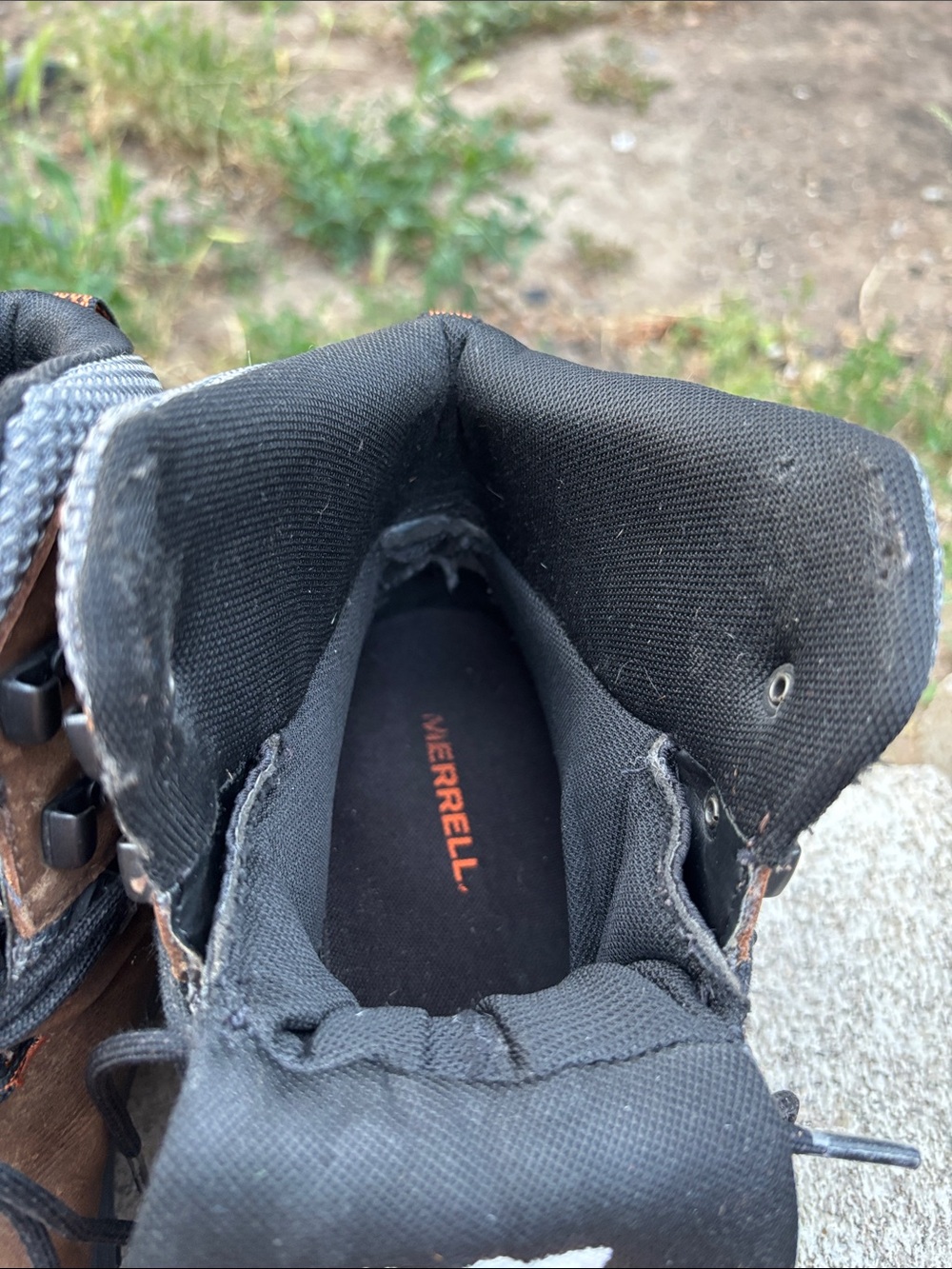 Merrell Brown and Black Waterproof Leather Hiking Boots - Picture 6 of 8